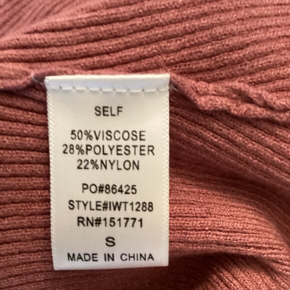 Le Lis Womens Bodysuit Size‎ Small NWT Twist Ribbed Mauve Off-Shoulder Cutout - Picture 6 of 6